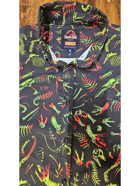 RSVLTS X Jurassic Park Kunuflex Button Down Shirt Men’s Size Extra Large - Picture 2 of 7
